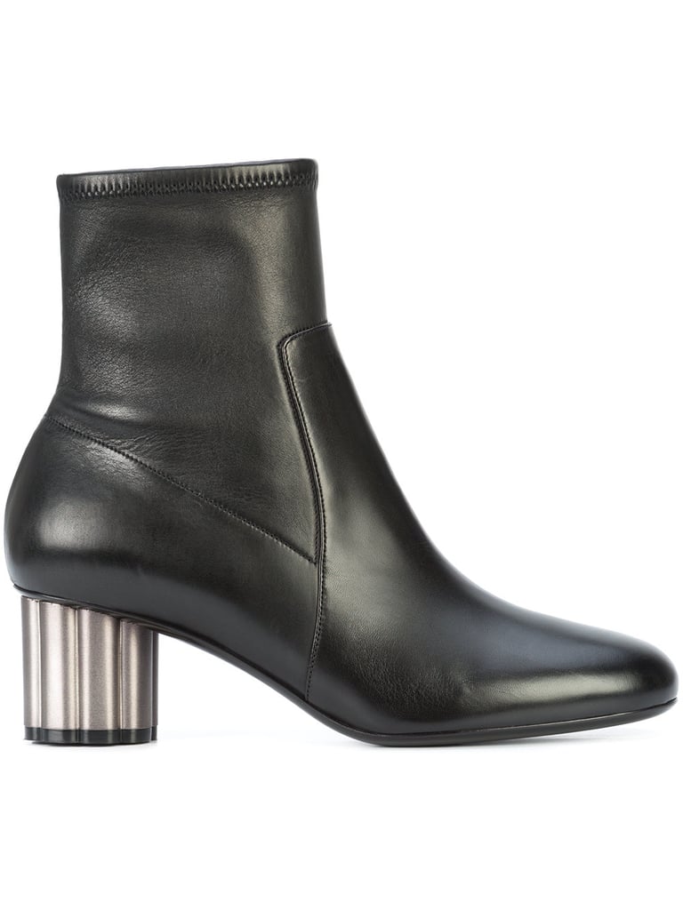 Salvatore Ferragamo Flower Heel Ankle Boots ($895)