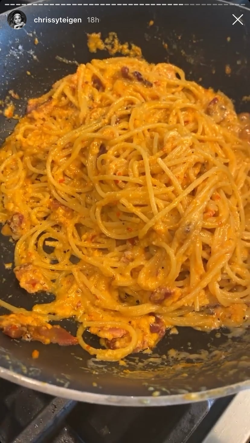 Chrissy Teigen's Spicy Miso Carbonara Pasta Recipe