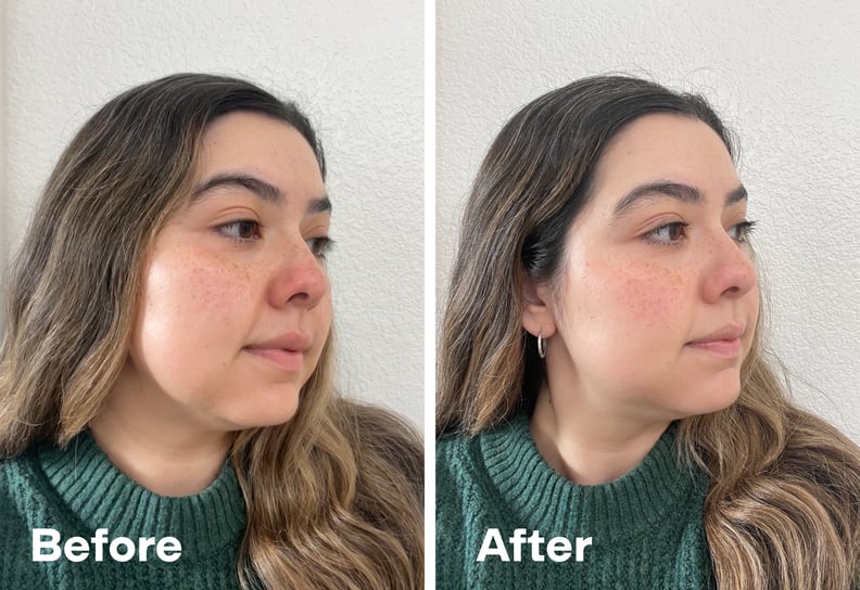 Before and After Using the Make Up For Ever Super Boost Skin Tint