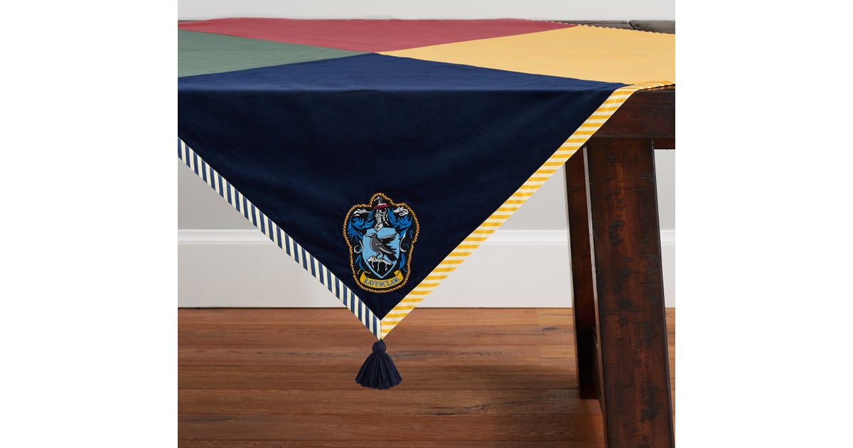 Here's the Ravenclaw corner of the table throw! Harry Potter Pottery