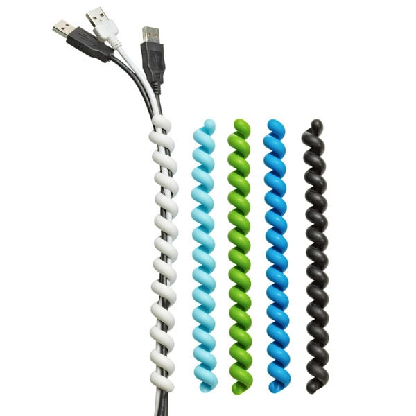 Tame the unsightly thicket of wires and cables growing behind your media console with a set of flexible, color-coded cable twisters ($10 each).