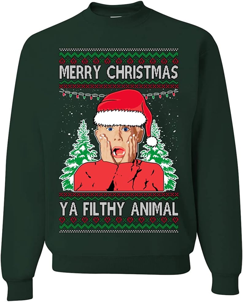 Ugly Christmas Sweater: Shark & Hammer Merry Christmas "Home Alone" Kid Ugly Christmas Sweater