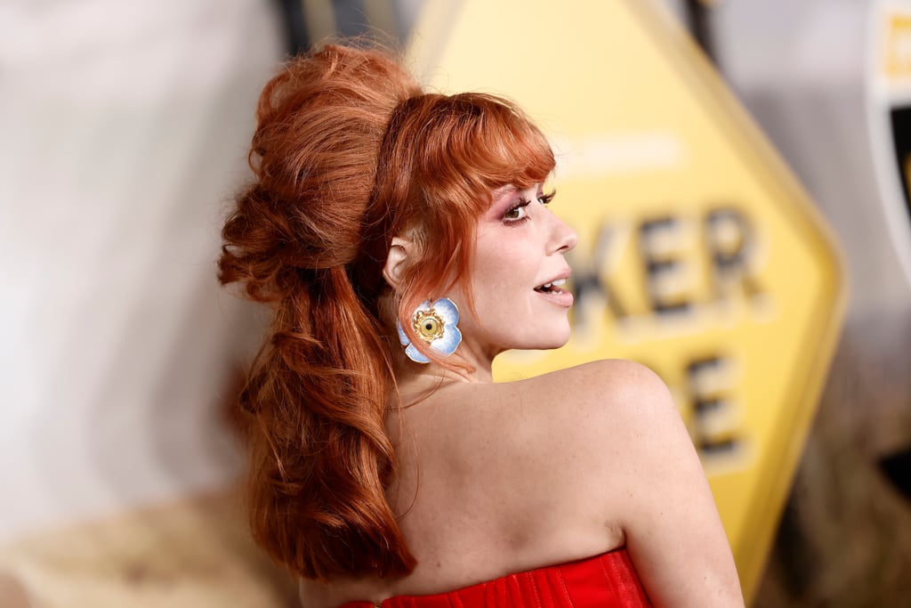 Natasha Lyonne's Updo and Red Makeup at Poker Face Premiere