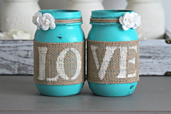 Turquoise Mason Jar Decorations