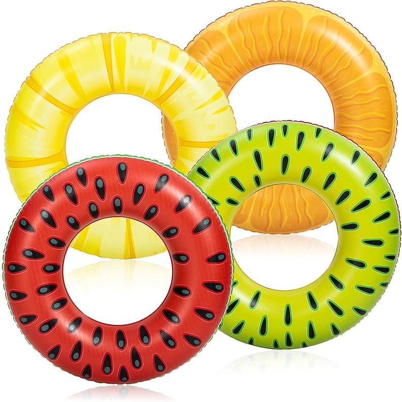 Inflatable Pool Floats Fruit Tube Rings (4 Pack)