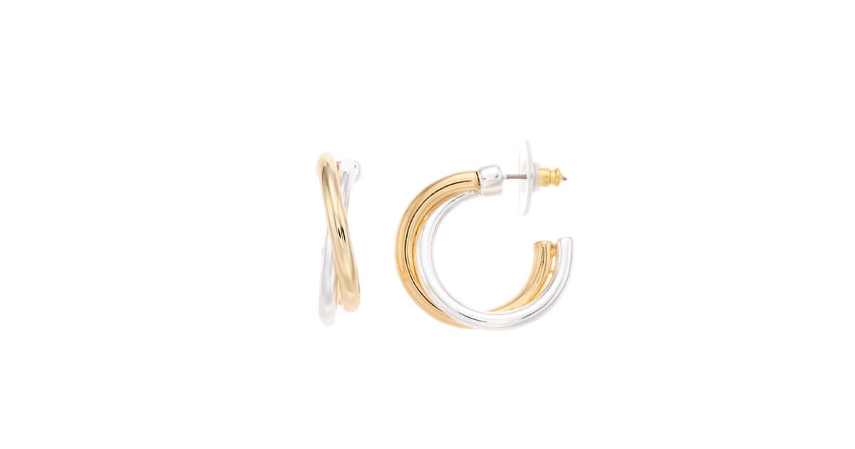 Napier Two Tone Crisscross Hoop Earrings | Trendy Pieces of Jewelry ...