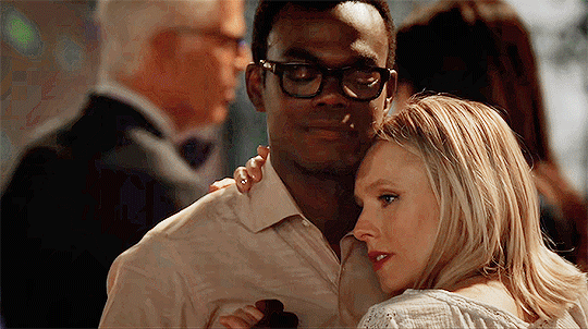 Look At The Happiness On His Face The Good Place Chidi And Eleanor Gifs Popsugar