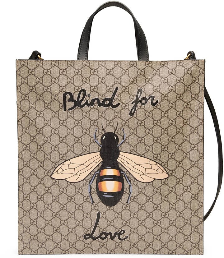 Make a statement — literally — with this Gucci Bee print soft GG | Spring Bag Trends 2017 ...