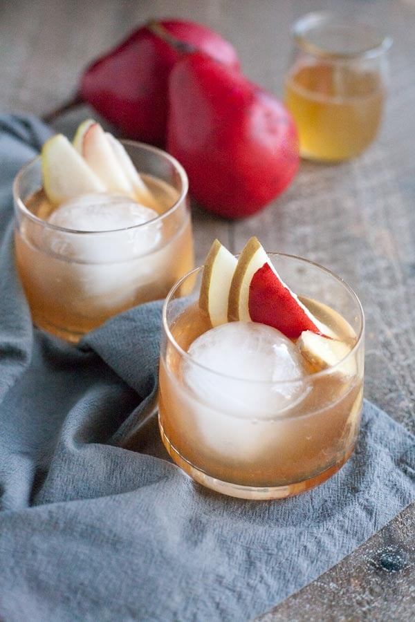 Bourbon and Honey Ginger Pear Cocktail