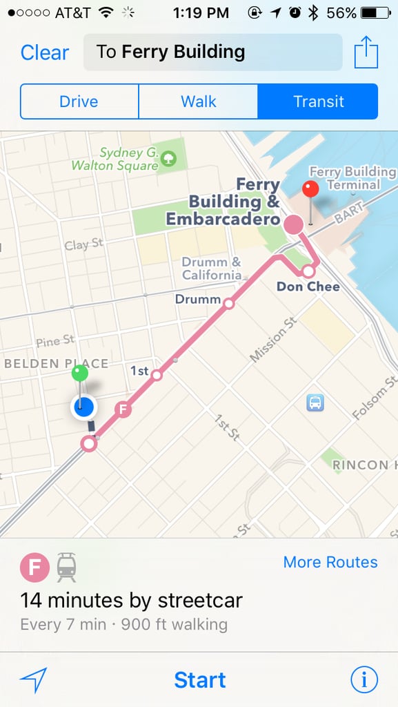 Use Public Transit Directions on Apple Maps