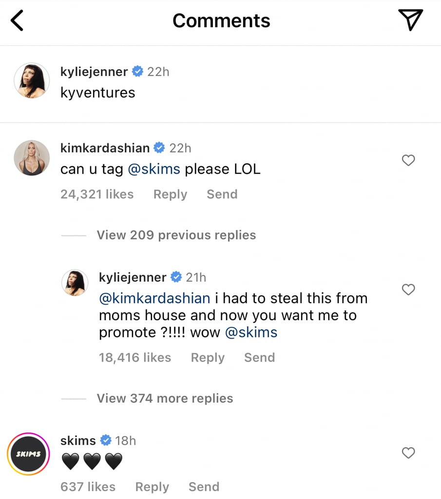 Kim Kardashian's Comment on Kylie Jenner's Instagram