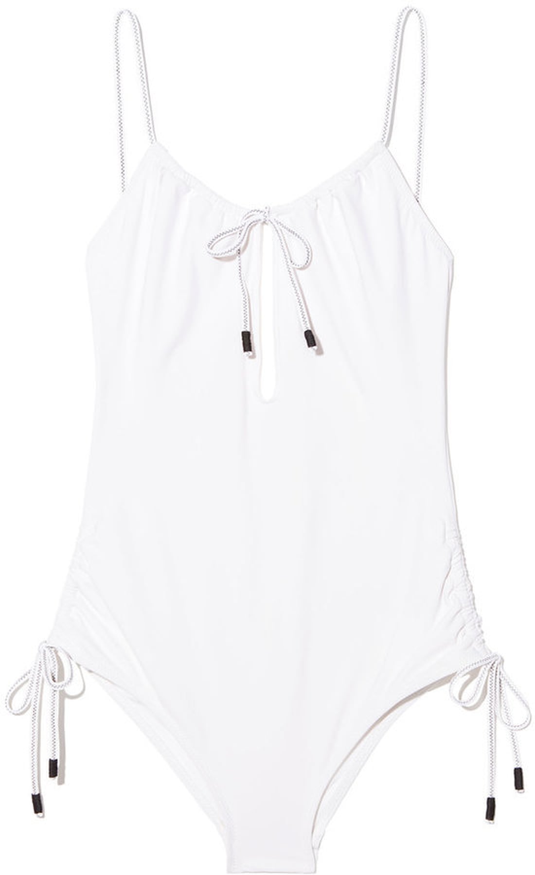 Candice Swanepoel's White One-Piece Swimsuit | POPSUGAR Fashion