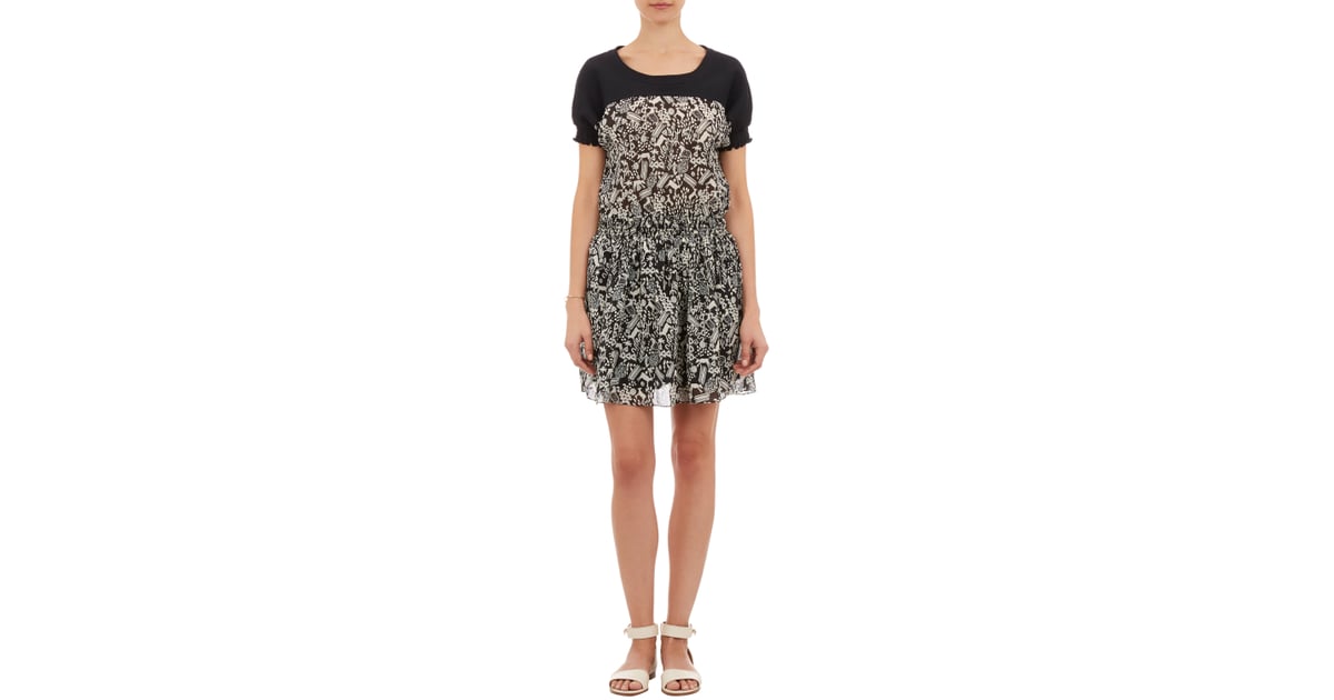 Sea black-and-white deer-print dress 