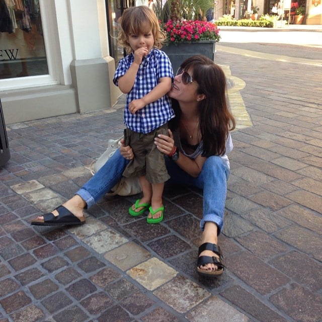Selma Blair caved and bought Arthur Bleick his first pair of flip flops.
Source: Instagram user therealselmablair