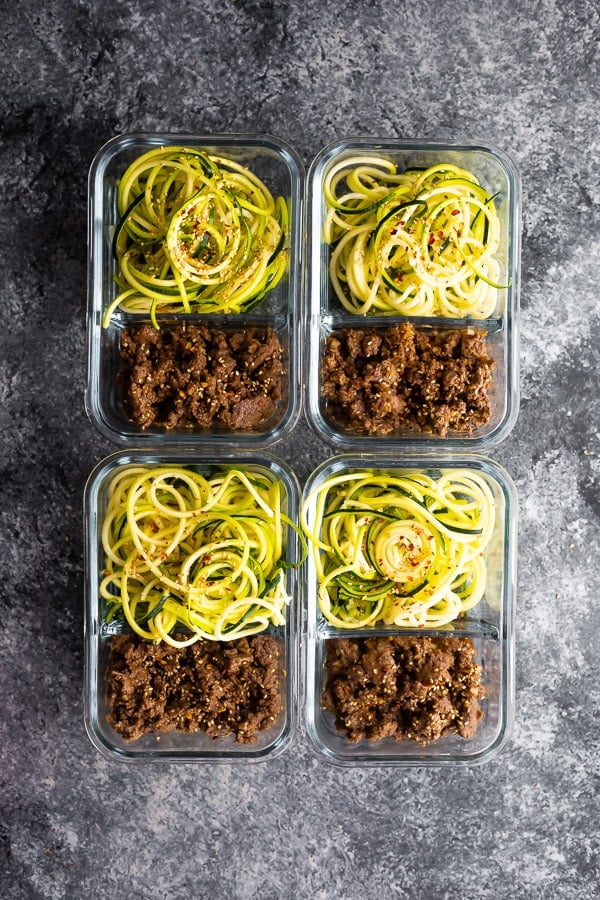 Sesame Ginger Beef and Zucchini Noodles