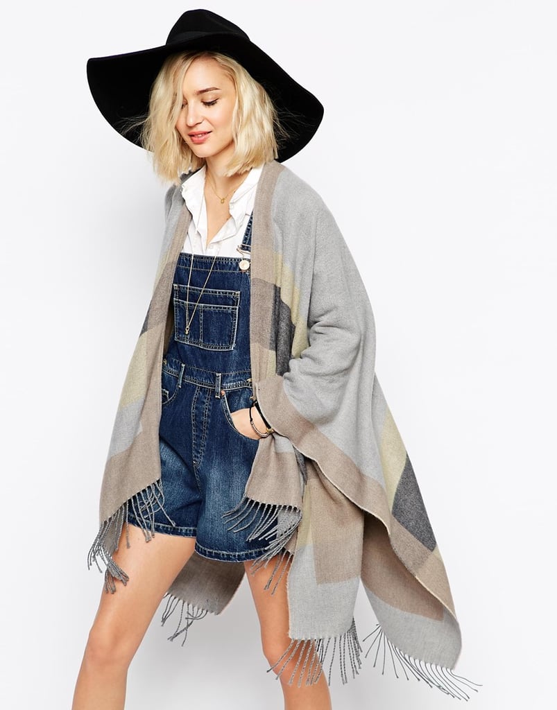River Island Stripe Throw Blocked Blanket Cape