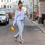 skinny jeans with a hoodie and heels 