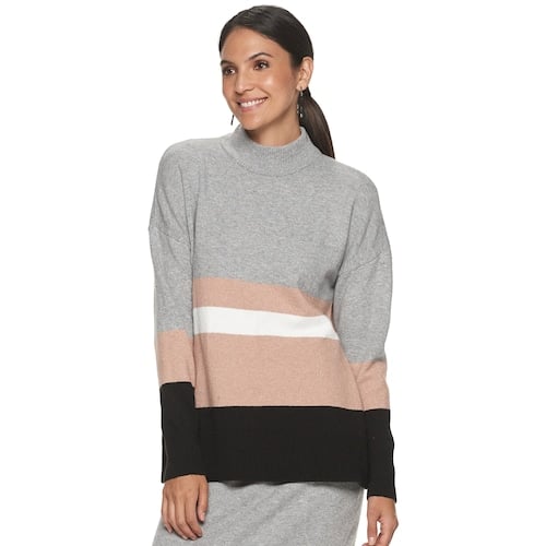 Apt. 9 x Cara Santana Mockneck Colorblock Sweater