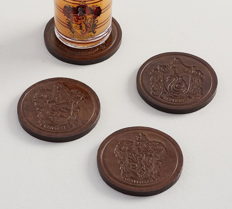 House Crest Leather Coasters