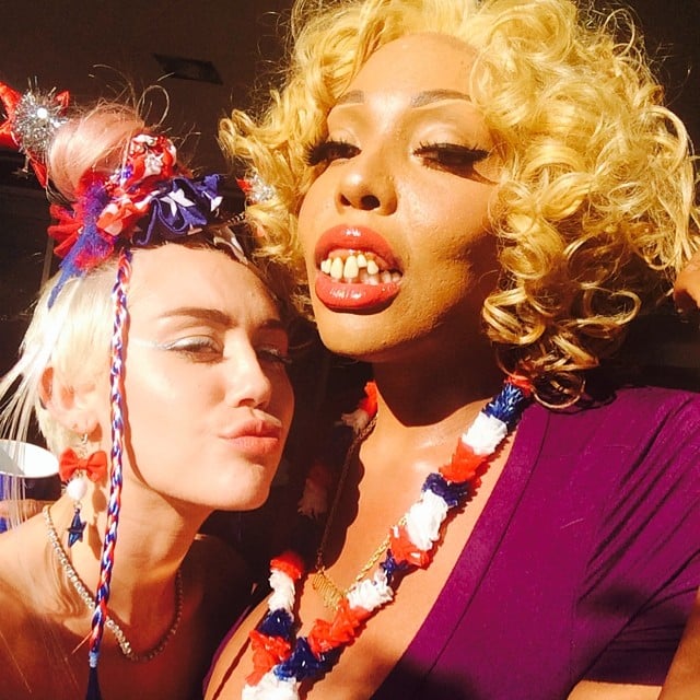 Miley Cyrus and Amazon Ashley dressed up to celebrate together. Celebrity Fourth of July