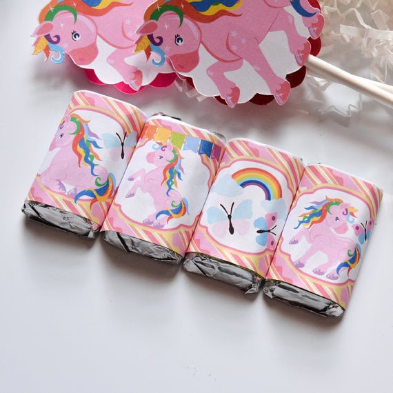 54 Unicorn Hershey Mini Bar Stickers