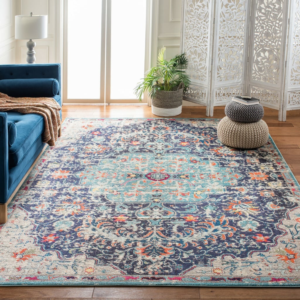 Bungalow Rose Gutierez Oriental Teal/Blue Area Rug