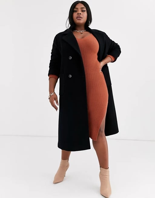 Helene Berman Double Breasted Longline Coat in Wool Blend