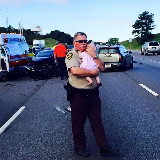 Deputy Comforts Baby After Car Crash