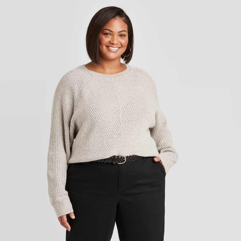 Ava & Viv Crewneck Ribbed Pullover Sweater