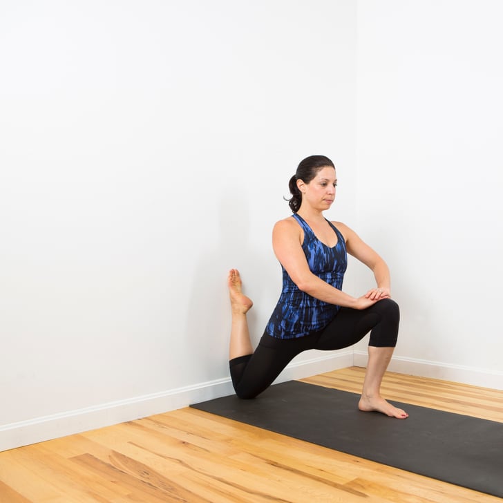 Kneeling Hip Flexor Stretch | Relaxing Wall Yoga Sequence | POPSUGAR ...