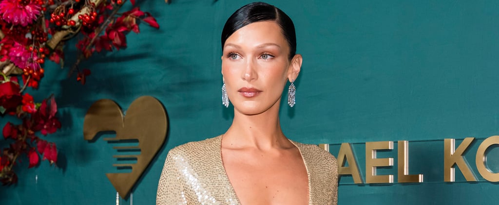 Bella Hadid's Plunging Gold Sequin Michael Kors Dress