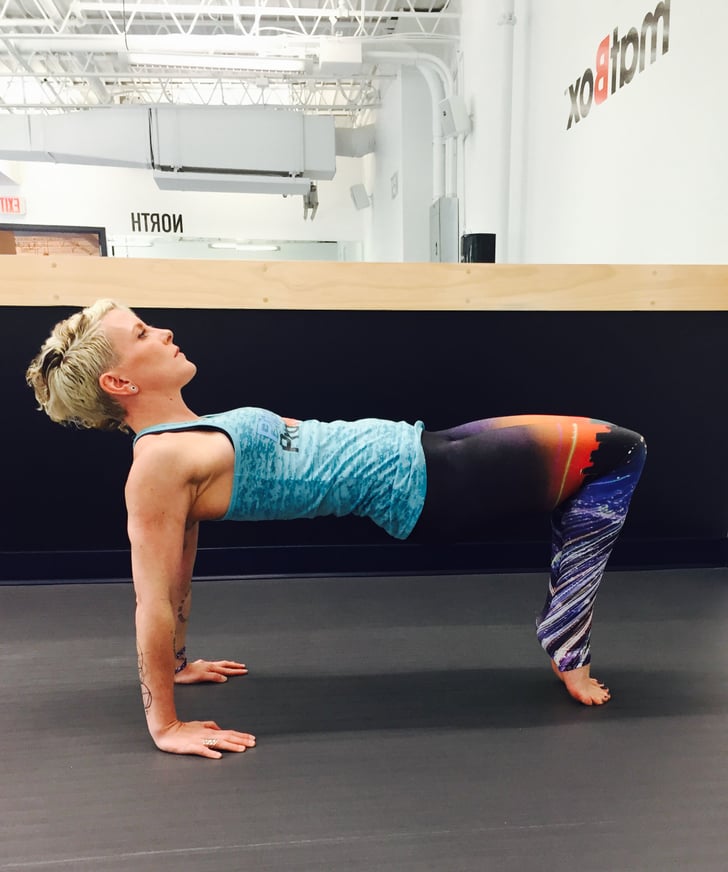 Tabletop Triceps Dips 15 reps, 3 sets AtHome Pilates Arm Workout