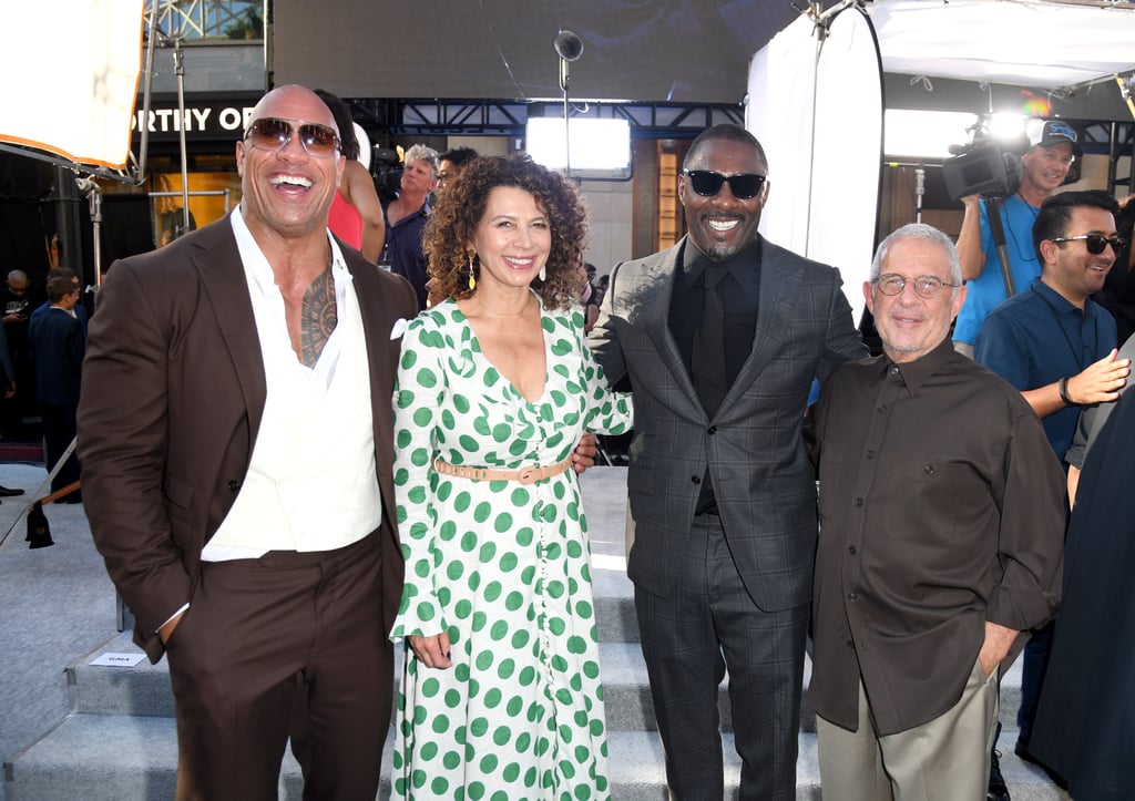 Dwayne Johnson and Idris Elba posed with Universal Pictures Chairman Donna Langley and NBC Universal's Vice Chairman Ron Meyer at the LA premiere of Hobbs and Shaw in July 2019.