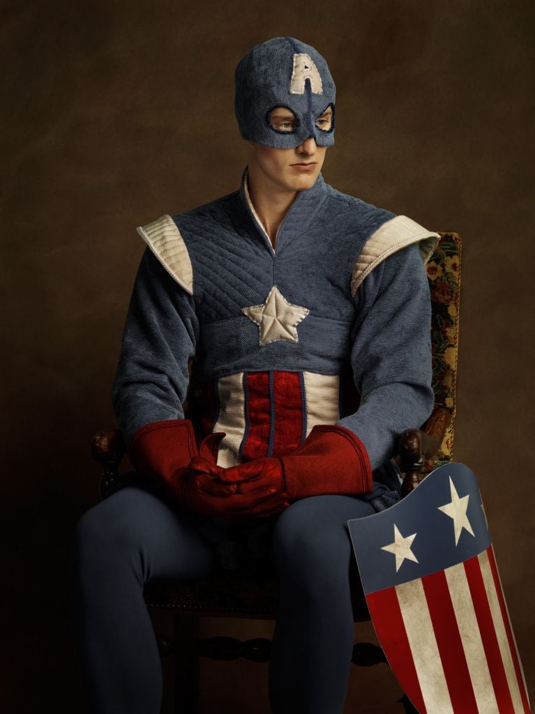 Captain America: "Soldier With Helmet and Shield in American Colors"