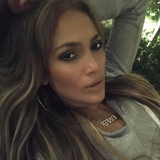 Jennifer Lopez Nameplate Necklace Instagram September 2017