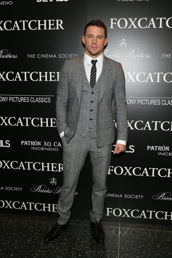 Channing Tatum suited up for a screening of Foxcatcher in NYC on Tuesday.