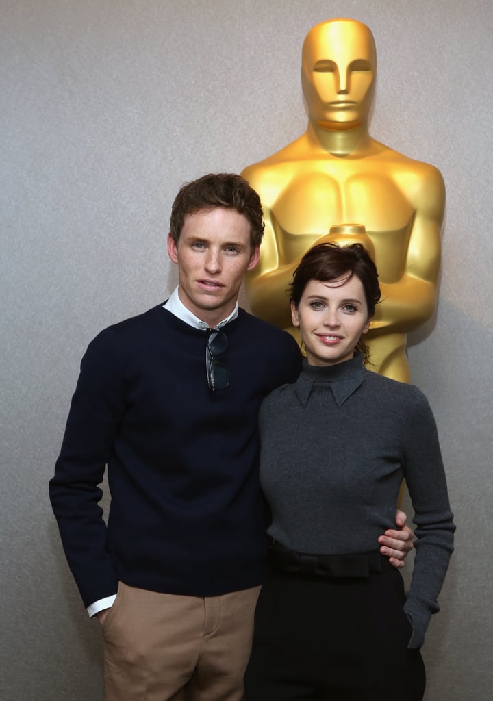 Eddie Redmayne and Felicity Jones linked up for a screening of The Theory of Everything in NYC on Tuesday.