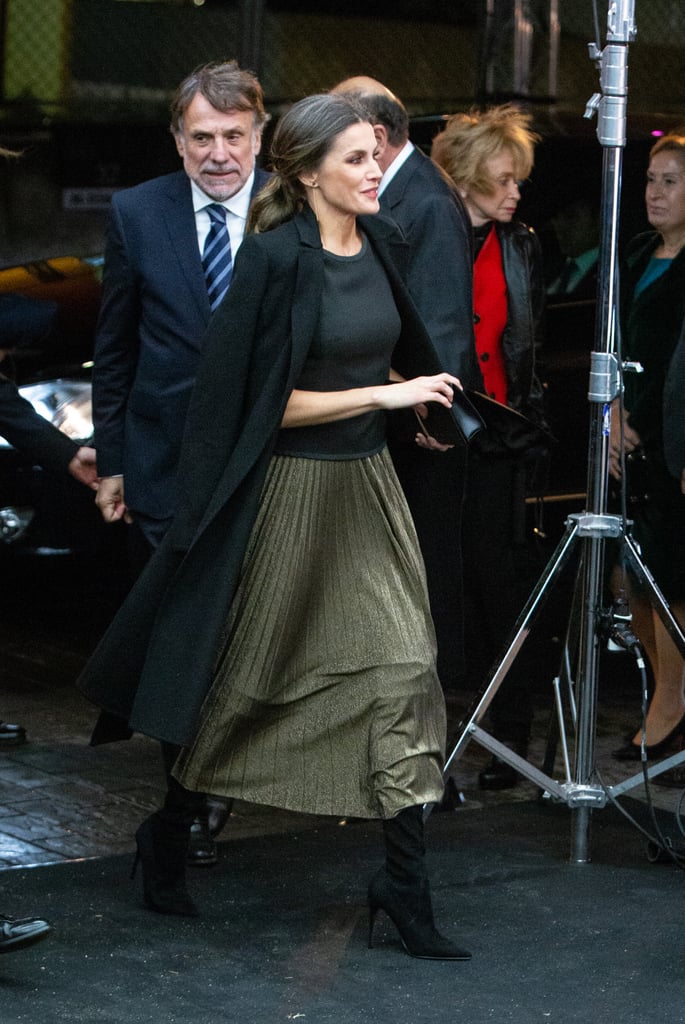 Queen Letizia's Pleated Midi Skirt November 2018