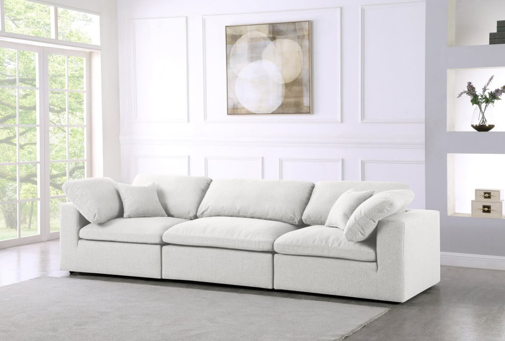 Meridian Furniture Serene Linen Down Filled Cloud Modular Sofa