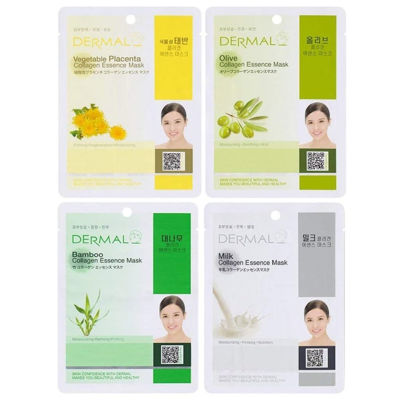 Dermal Collagen Essence Full Face Facial Mask Sheet, 16 Combo Pack