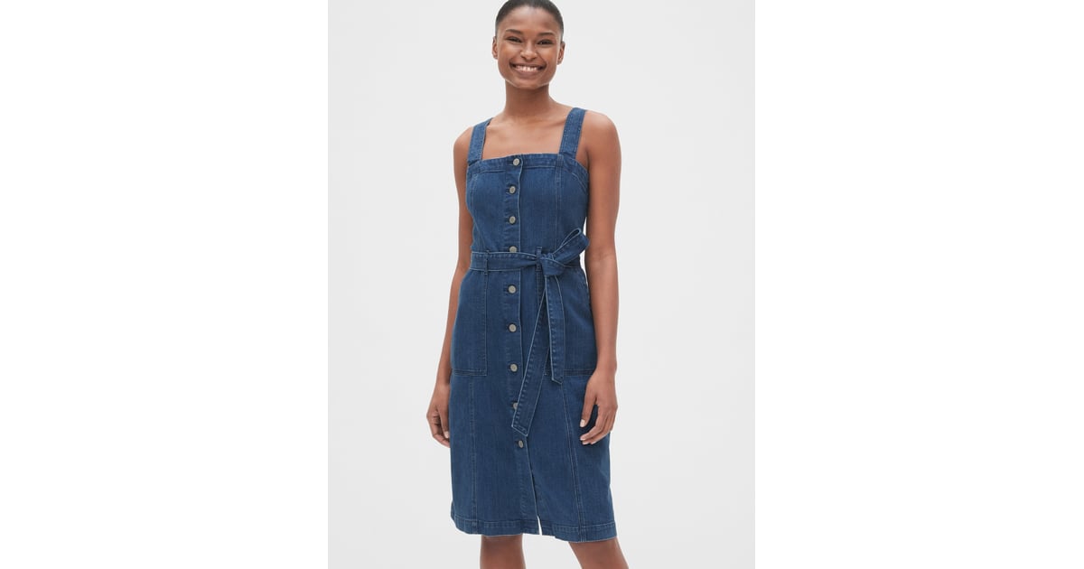 Gap Apron Button-Front Denim Dress | Most Flattering Clothes From Gap ...