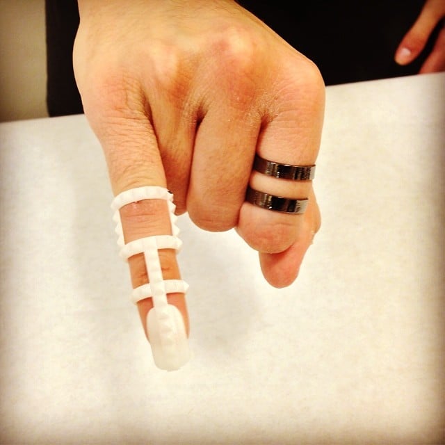 A prototype ring design made from a laser-sintered 3D ...
