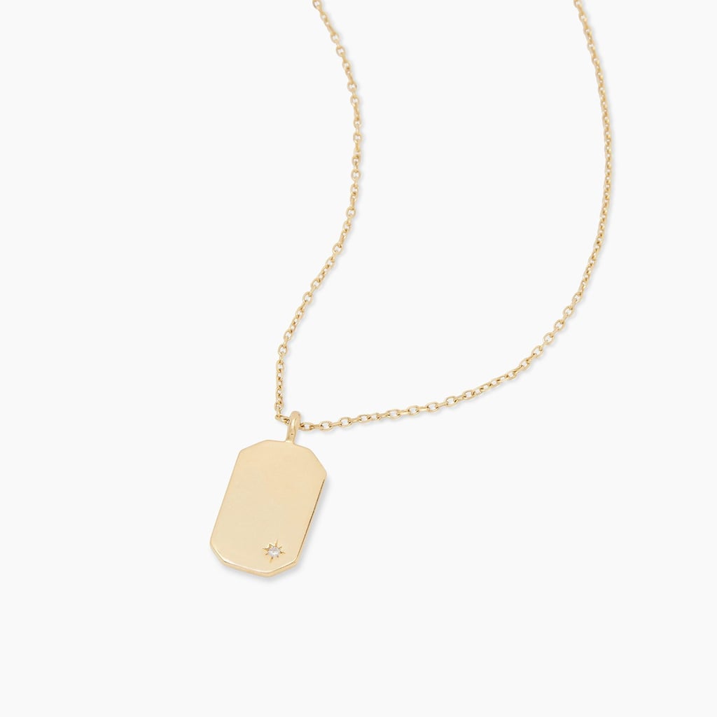 Gorjana Diamond Dog Tag Necklace