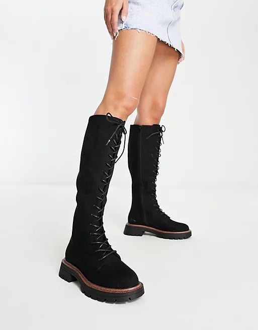 ASOS DESIGN Carolina Chunky Lace Up Knee High Boots