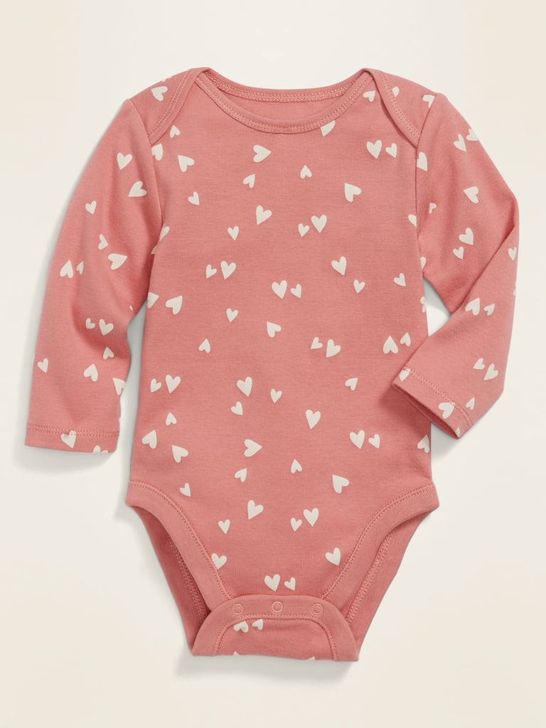 Old Navy Unisex Printed Long-Sleeve Rib-Knit Bodysuit For Baby