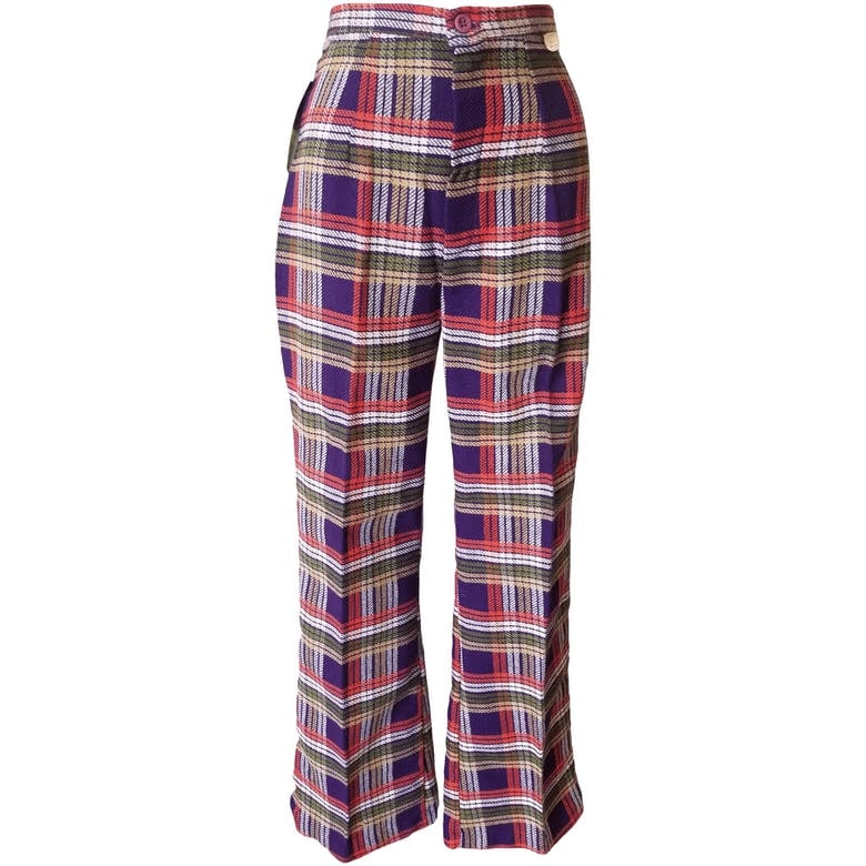 60's Purple Square Plaid Pants