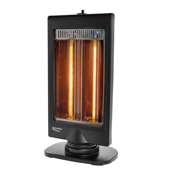 Comfort Zone Portable Slimline Electric Halogen Radiant Oscillating Space Heater