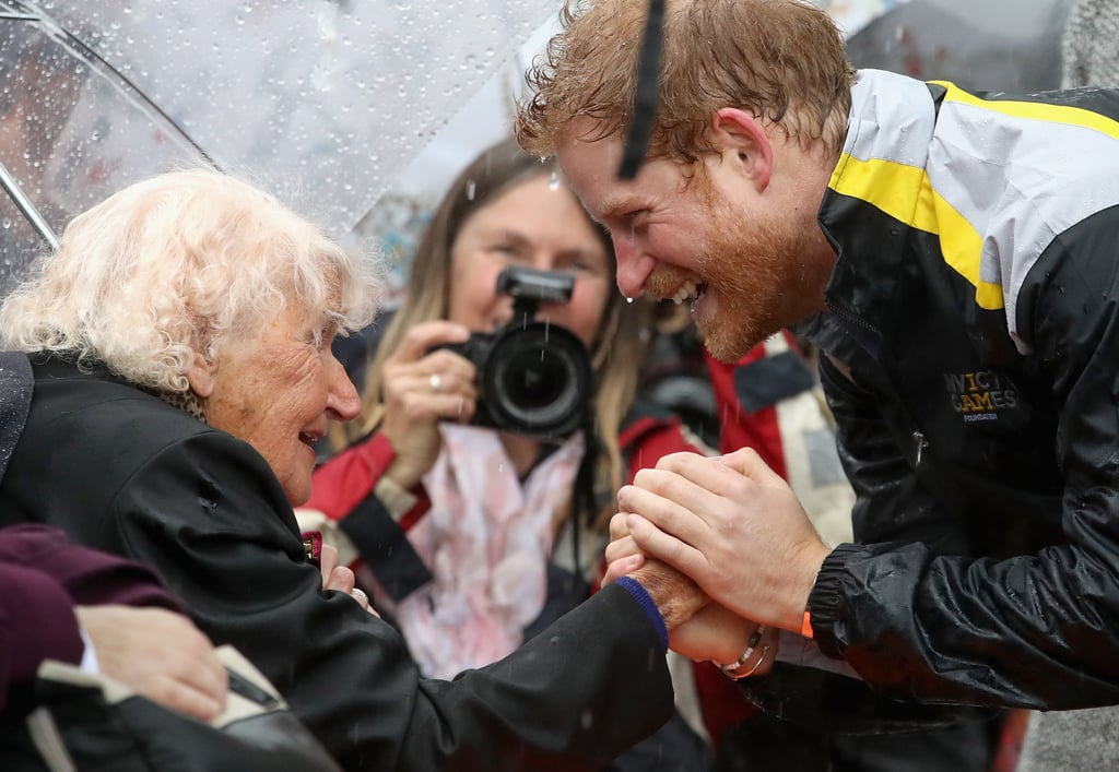 Prince Harry Hugging Elderly Lady in Sydney June 2017