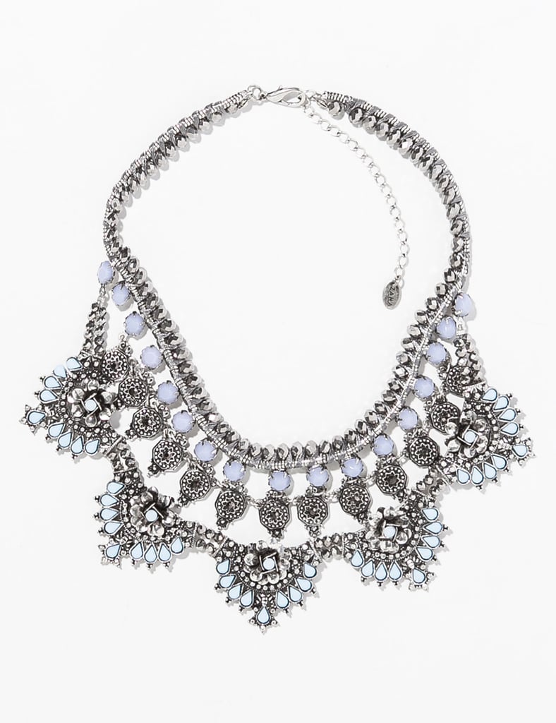 Zara silver and moonstone bib necklace ($40)