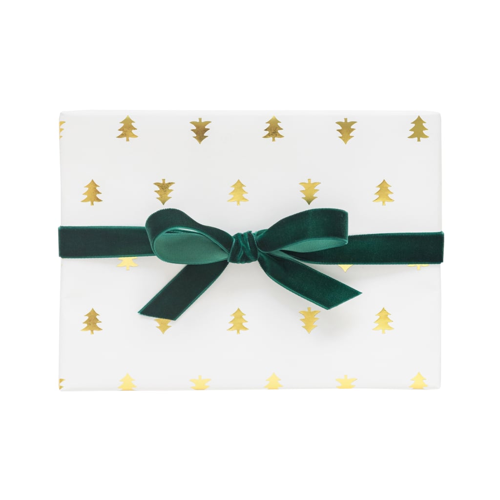 Sugar Paper White and Gold Christmas Trees Gift Wrap Single Roll